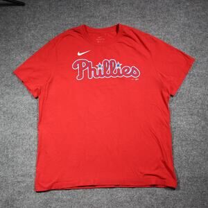 Castellanos 8 Phillies T‎ Shirt Mens XL Red Nike Baseball Game Day Collectible